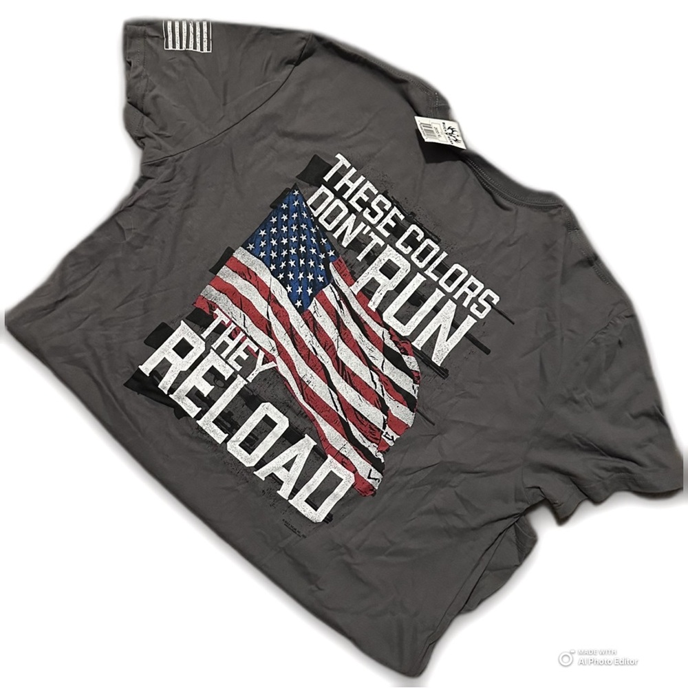 Buck Wear Men’s T-Shirt with American Flag Print
(Bundle to save!)